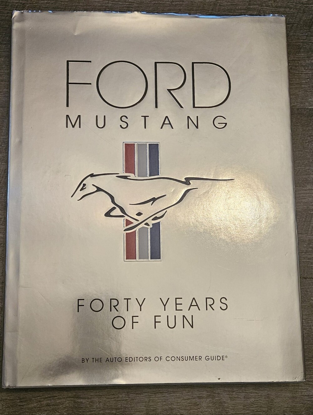 Ford Mustang Hardcover Book - Silver with Red & Blue Accent